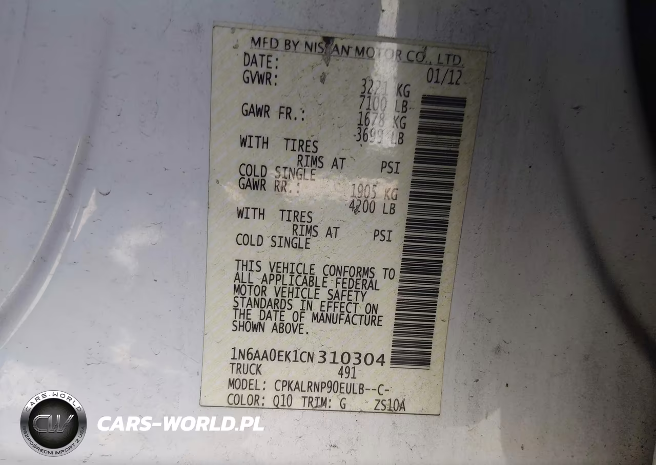 2012 Nissan Titan S VIN:1N6AA0EK1CN310304 - 9