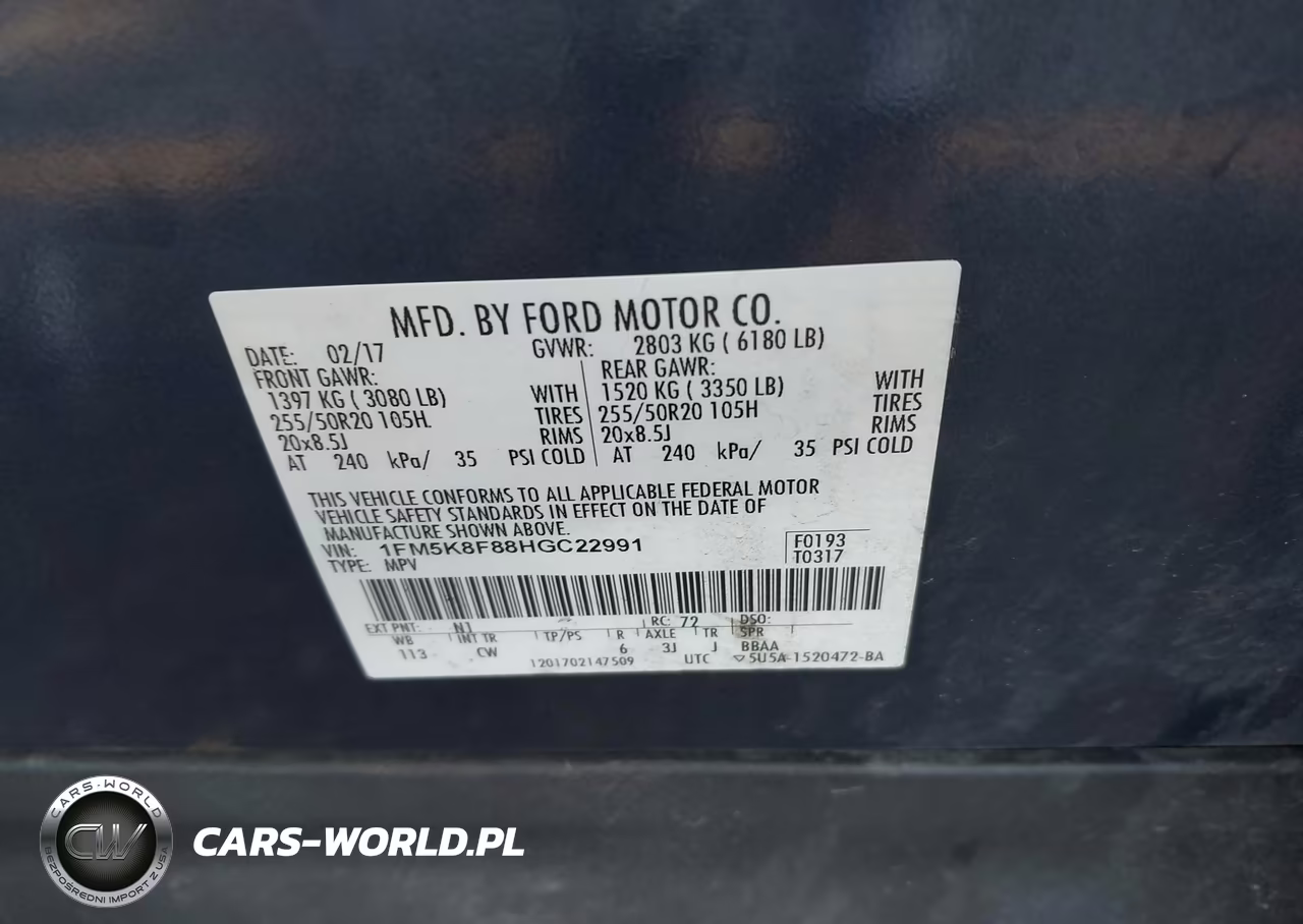 2017 Ford Explorer Limited VIN:1FM5K8F88HGC22991 - 9