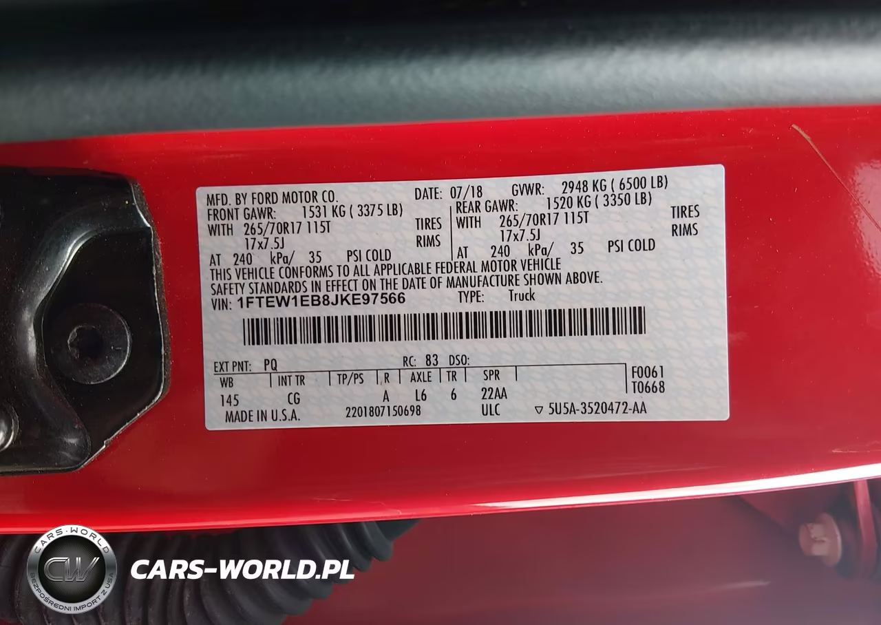 2018 Ford F-150 Xl VIN:1FTEW1EB8JKE97566 - 9