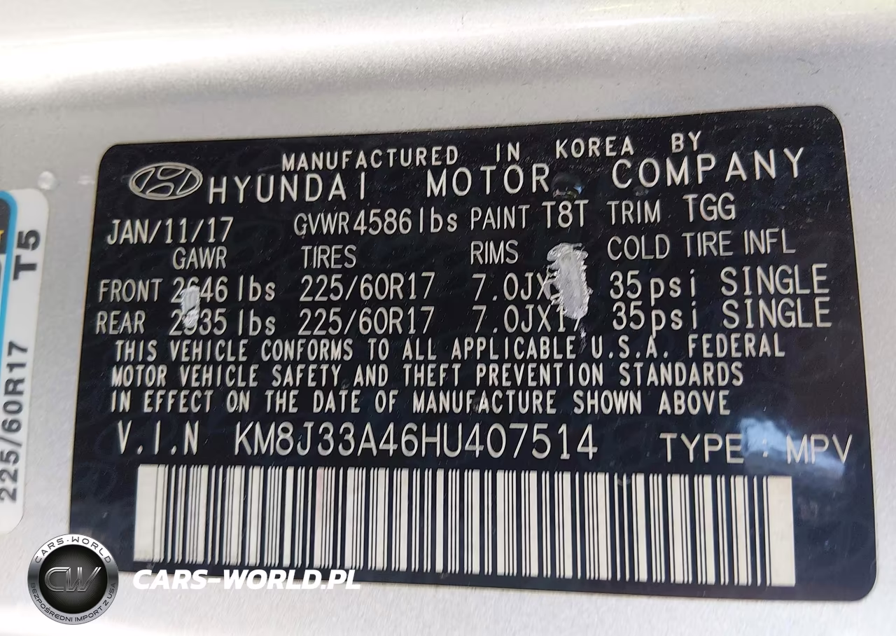 2017 Hyundai Tucson Se VIN:KM8J33A46HU407514 - 9