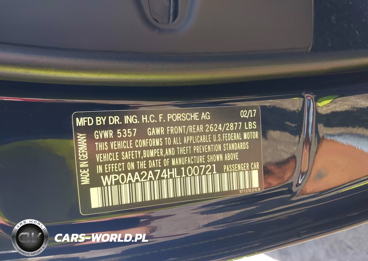 2017 Porsche Panamera 4 VIN:WP0AA2A74HL100721 - 9