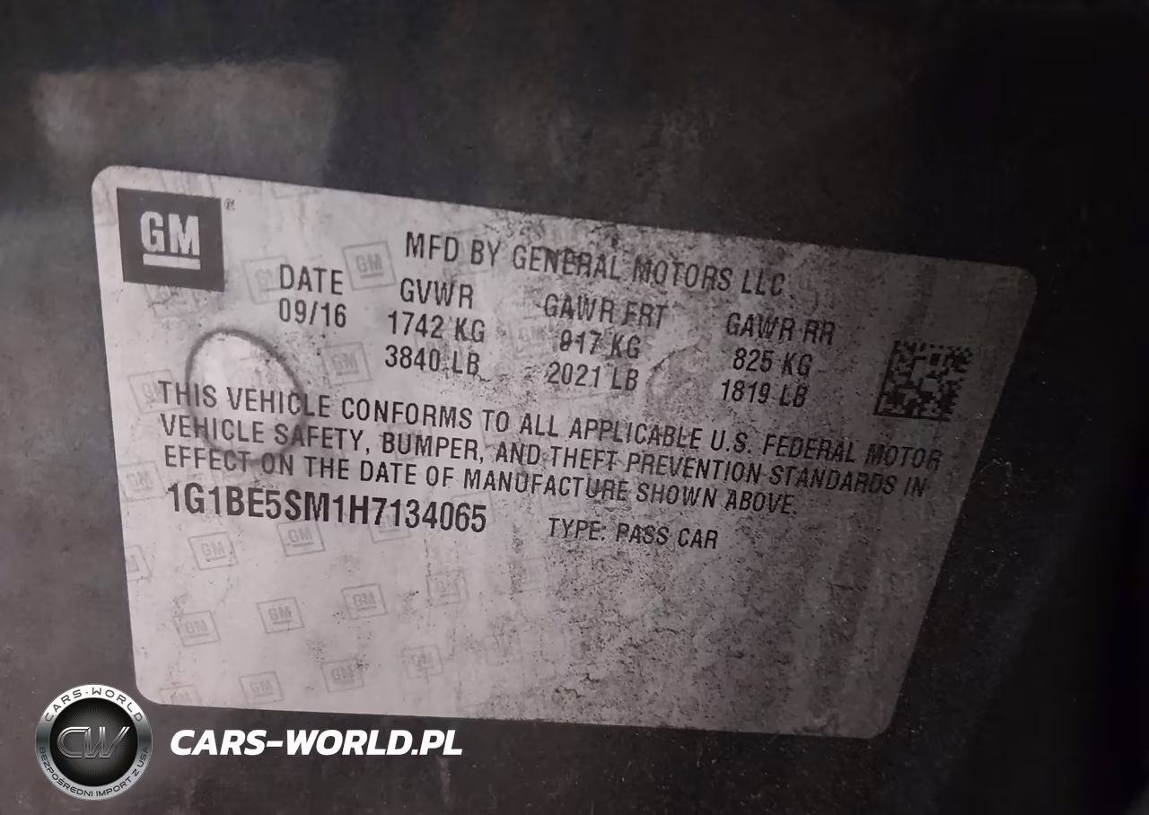 2017 Chevrolet Cruze Lt Auto VIN:1G1BE5SM1H7134065 - 9