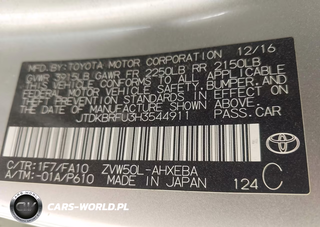 2017 Toyota Prius Two VIN:JTDKBRFU3H3544911 - 9