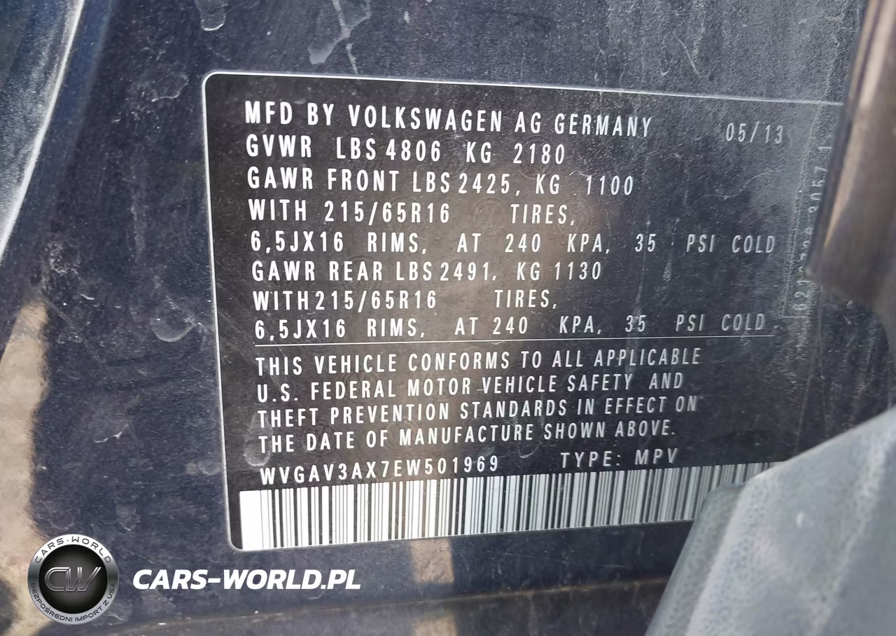 2014 Volkswagen Tiguan S VIN:WVGAV3AX7EW501969 - 9