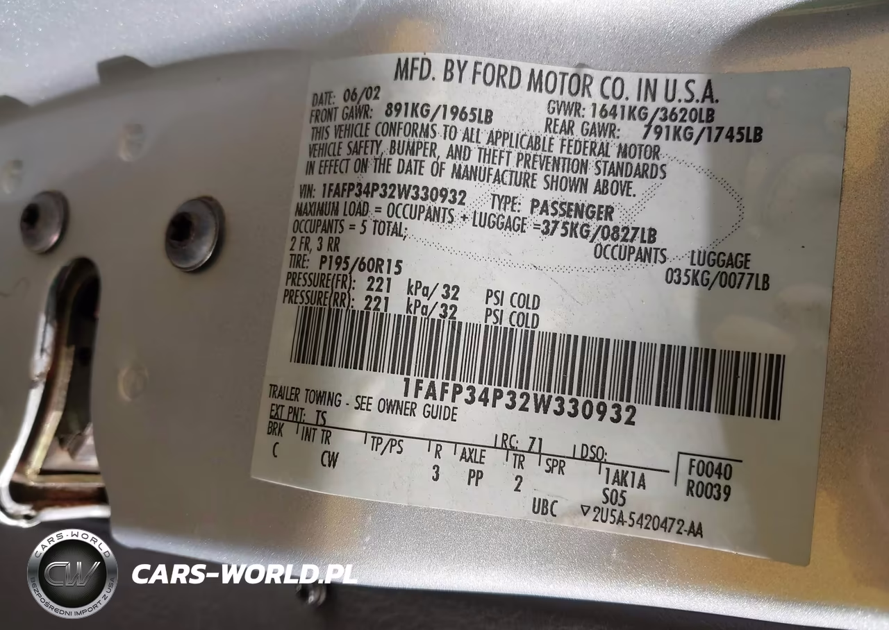 2002 Ford Focus Se VIN:1FAFP34P32W330932 - 9