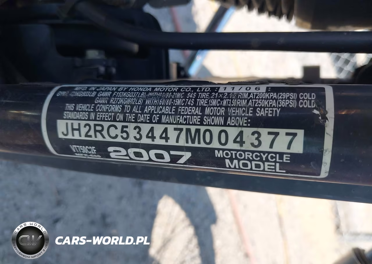2007 Honda Vt750 C2F VIN:JH2RC53447M004377 - 10