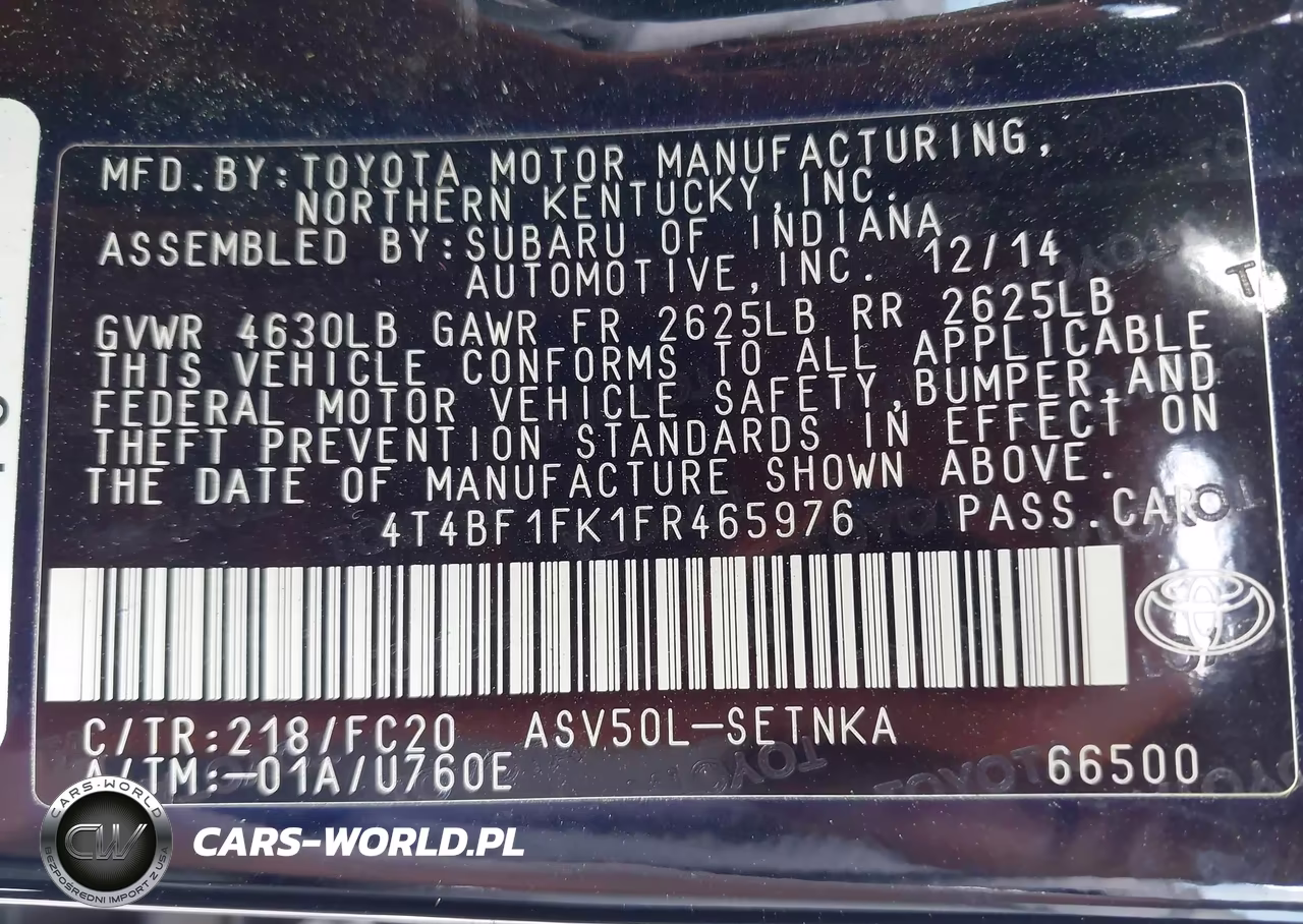 2015 Toyota Camry Le VIN:4T4BF1FK1FR465976 - 9