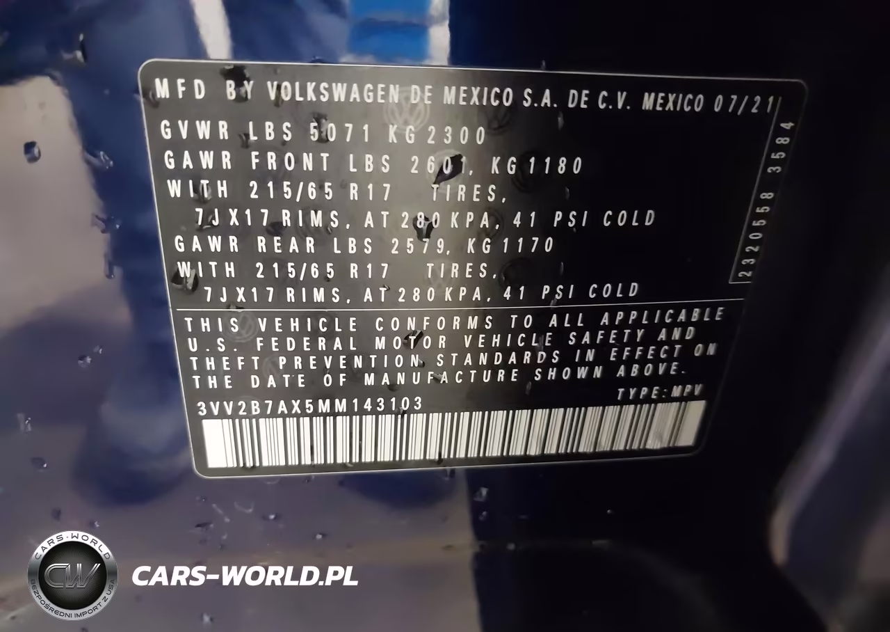 2021 Volkswagen Tiguan VIN:3VV2B7AX5MM143103 - 9