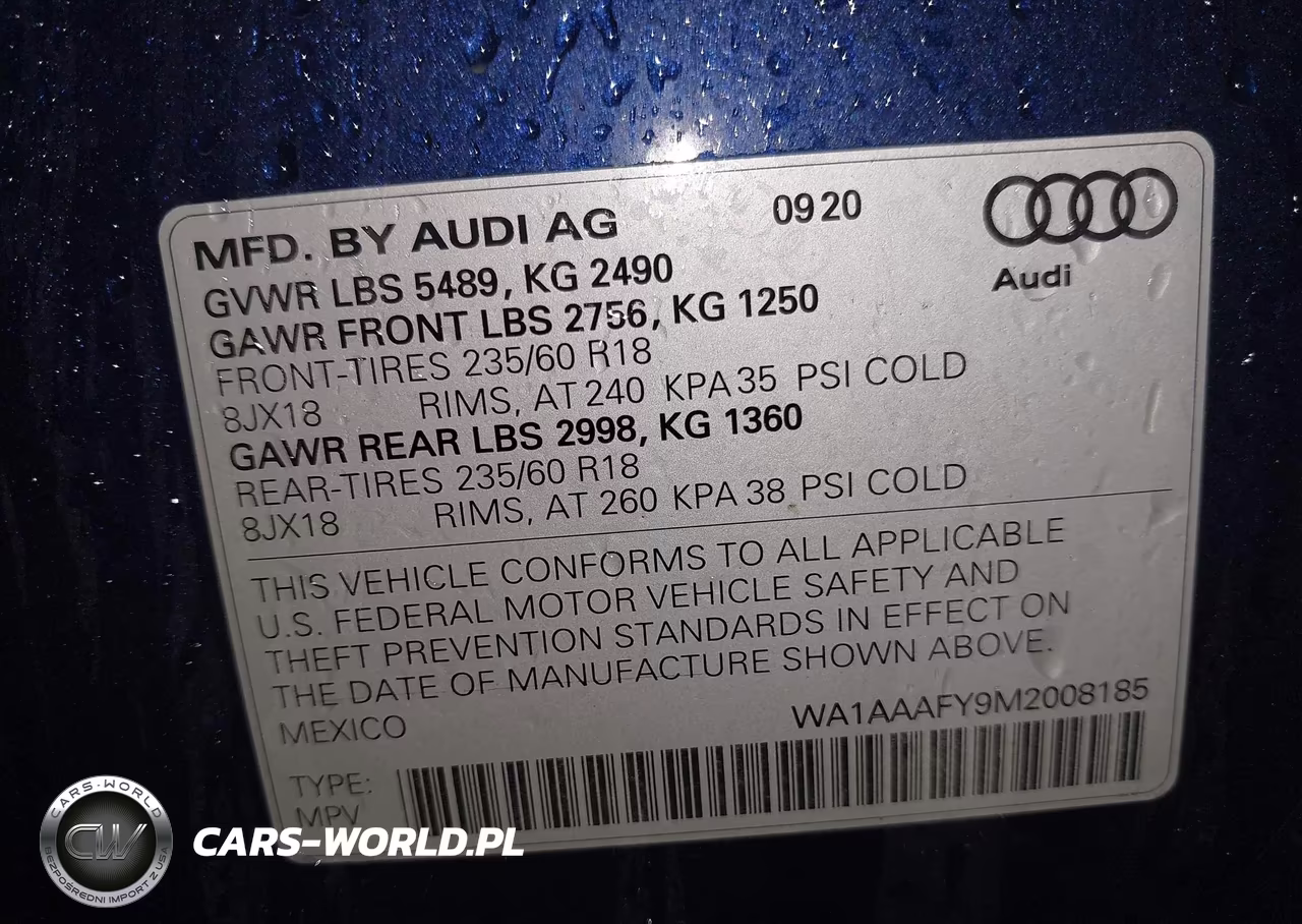 2021 Audi Q5 Premium 45 Tfsi Quattro S Tronic VIN:WA1AAAFY9M2008185 - 9