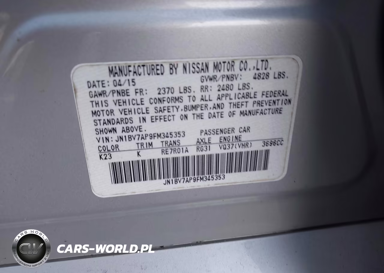 2015 Infiniti Q50 Sport VIN:JN1BV7AP9FM345353 - 9