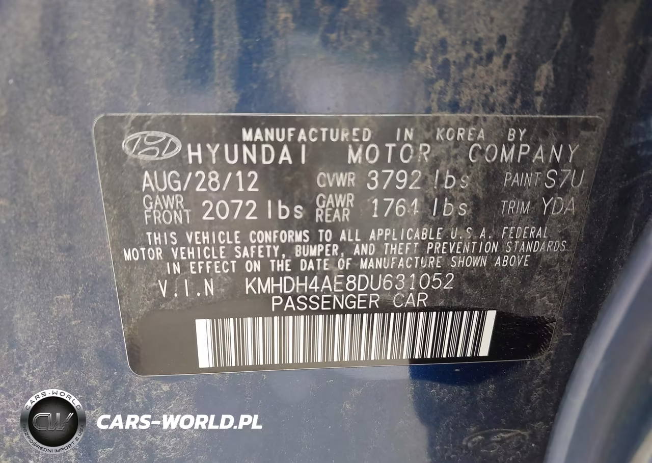 2013 Hyundai Elantra Gls VIN:KMHDH4AE8DU631052 - 9