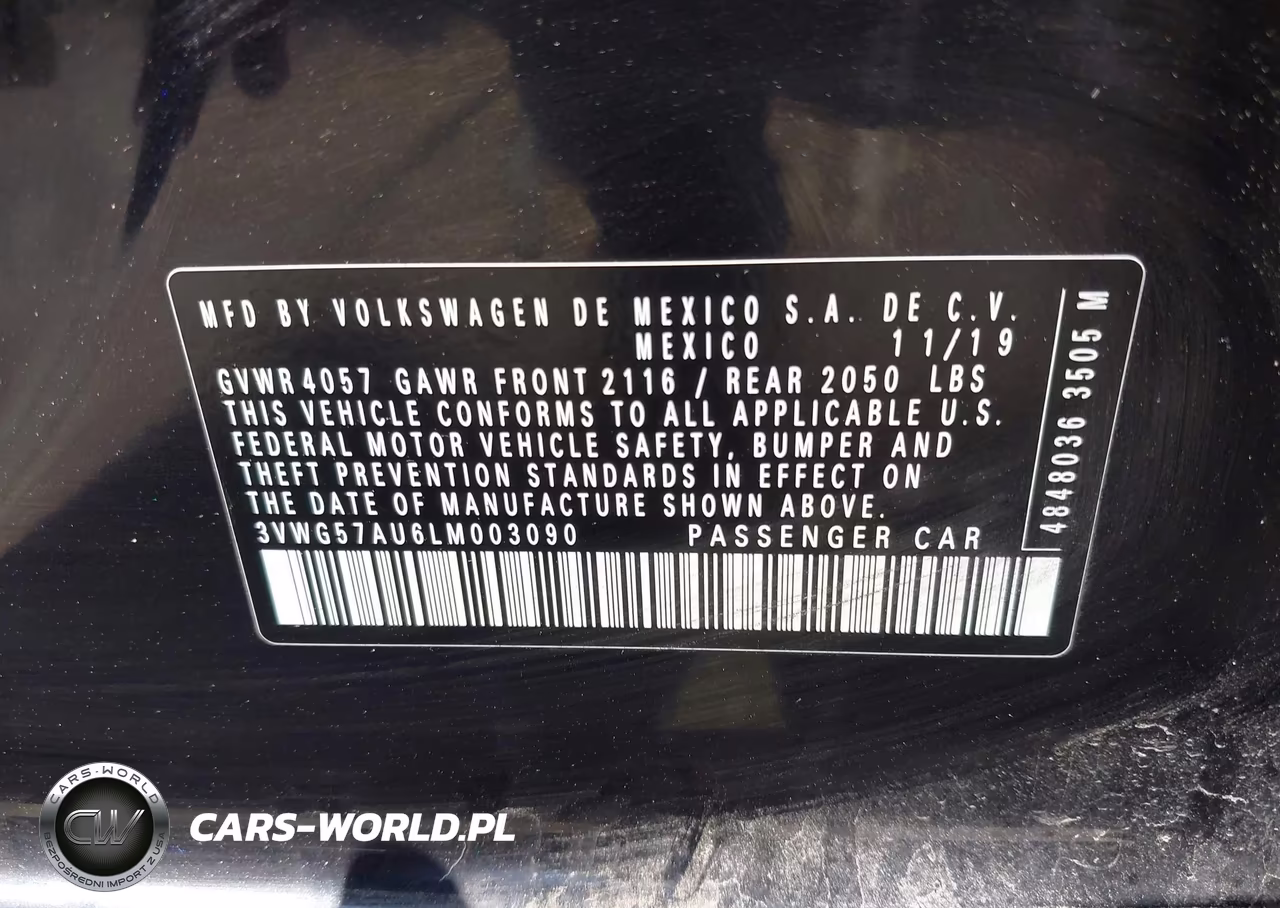 2020 Volkswagen Golf 1.4T Tsi VIN:3VWG57AU6LM003090 - 9