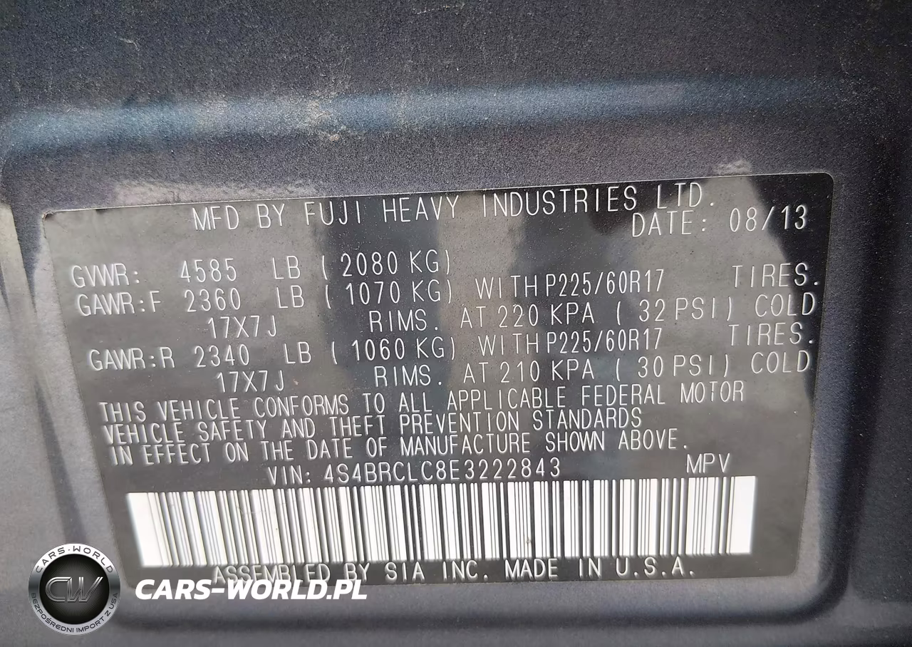 2014 Subaru Outback 2.5I Limited VIN:4S4BRCLC8E3222843 - 9
