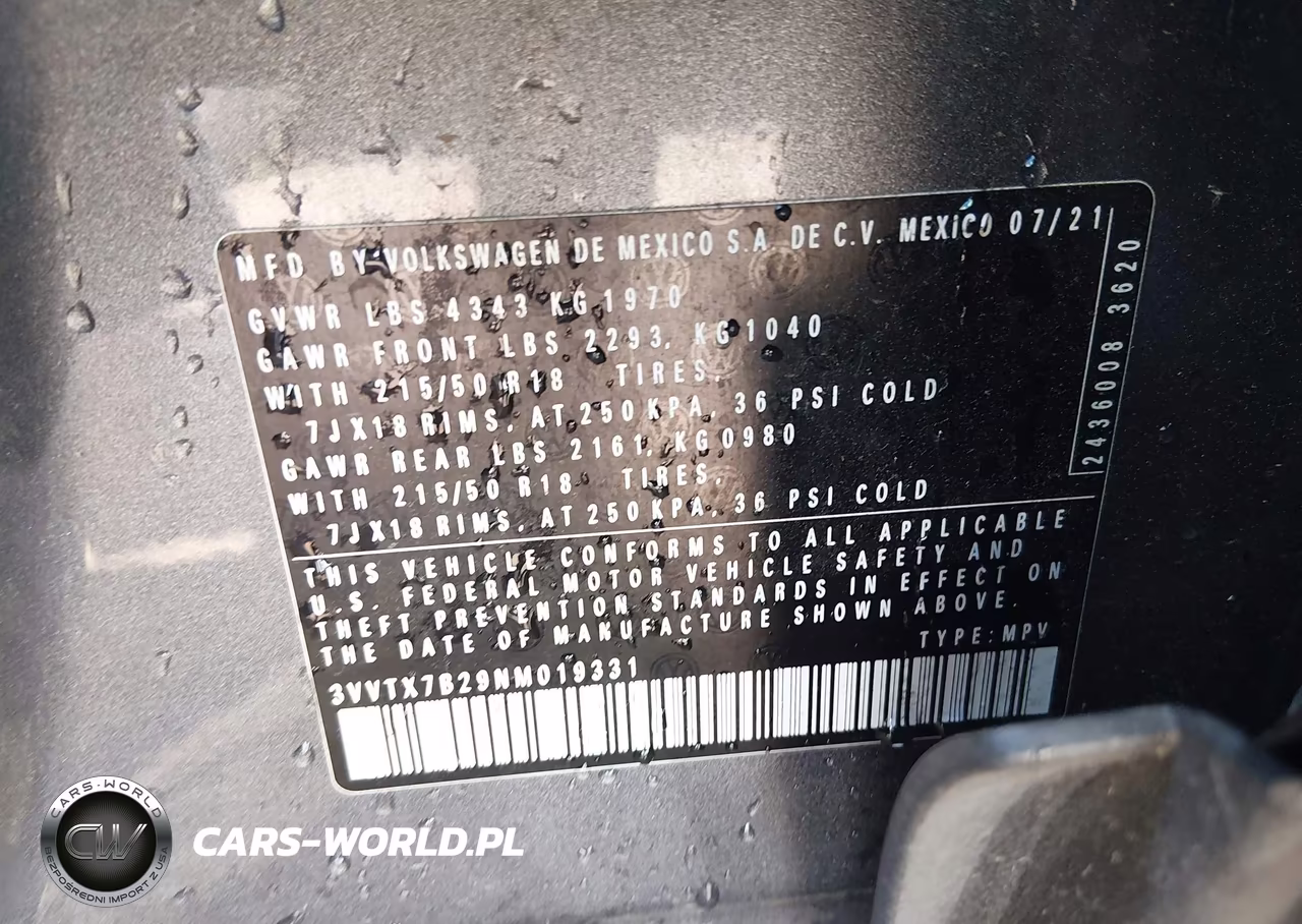 2022 Volkswagen Taos 1.5T Se VIN:3VVTX7B29NM019331 - 9