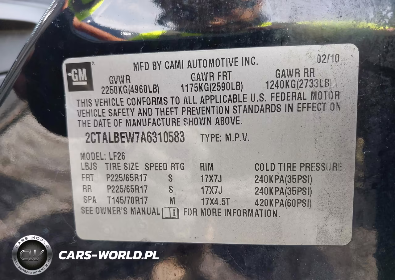 2010 GMC Terrain Sle-1 VIN:2CTALBEW7A6310583 - 9