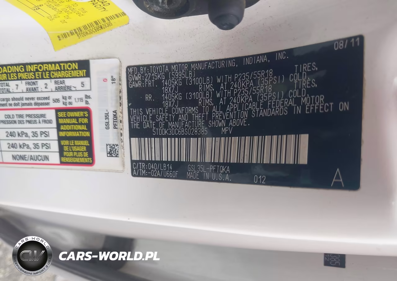 2011 Toyota Sienna Xle VIN:5TDDK3DC6BS028385 - 9