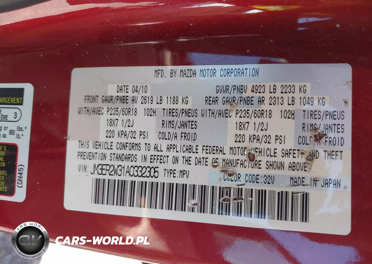 2010 Mazda Cx-7 S Touring VIN:JM3ER2W31A0332305 - 9