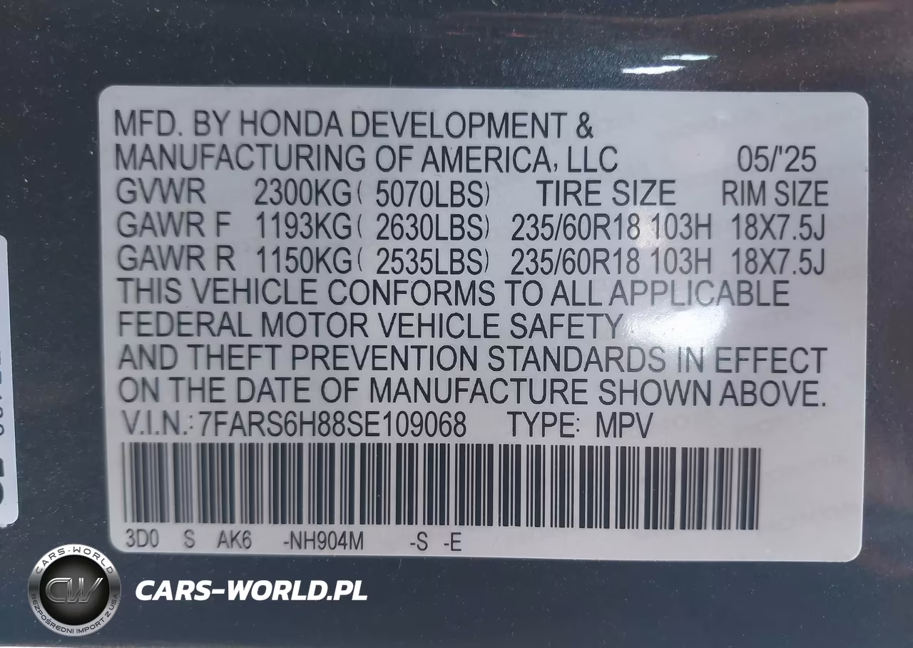 2025 Honda Cr-V Hybrid Sport-L VIN:7FARS6H88SE109068 - 9