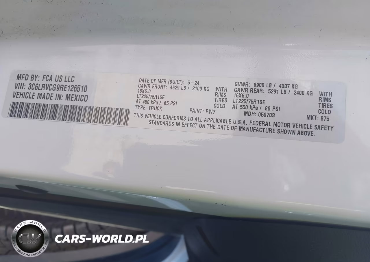 2024 Ram Promaster 2500 Tradesman High Roof 136 Wb W-Pass Seat VIN:3C6LRVCG9RE126510 - 9