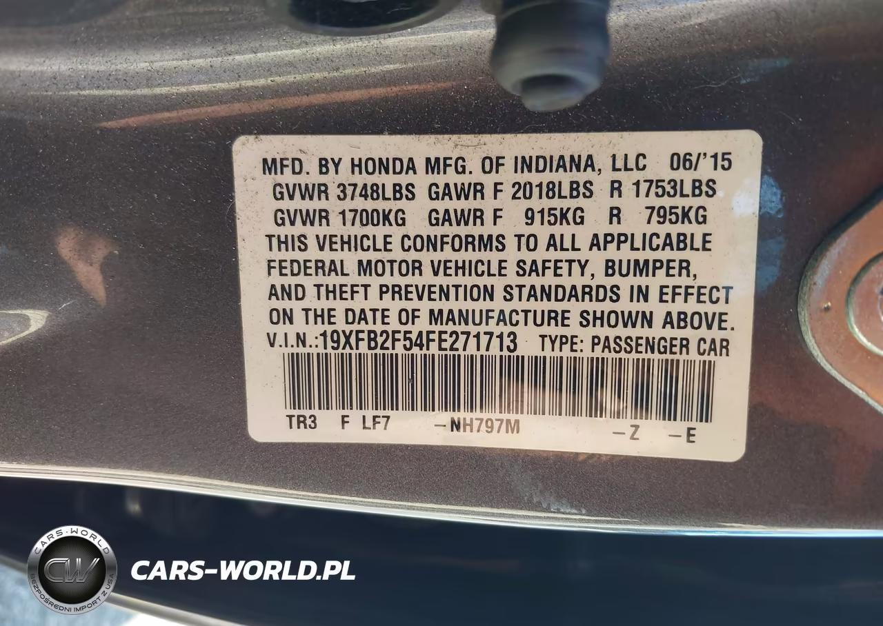 2015 Honda Civic Lx VIN:19XFB2F54FE271713 - 9