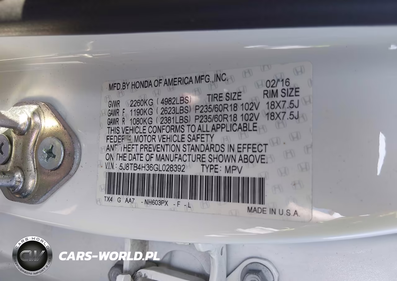 2016 Acura Rdx Acurawatch Plus Package VIN:5J8TB4H36GL028392 - 9