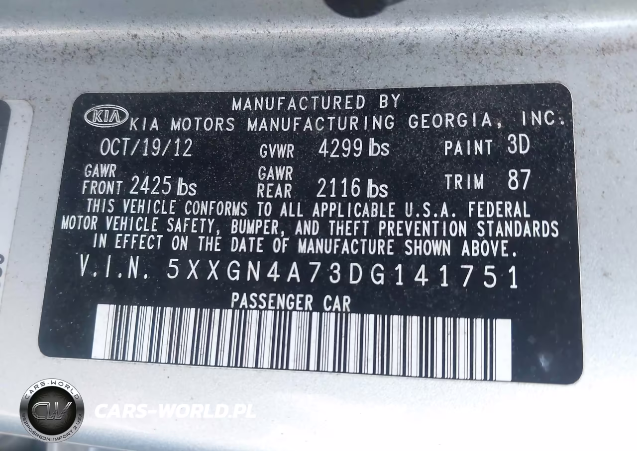 2013 Kia Optima Ex VIN:5XXGN4A73DG141751 - 9