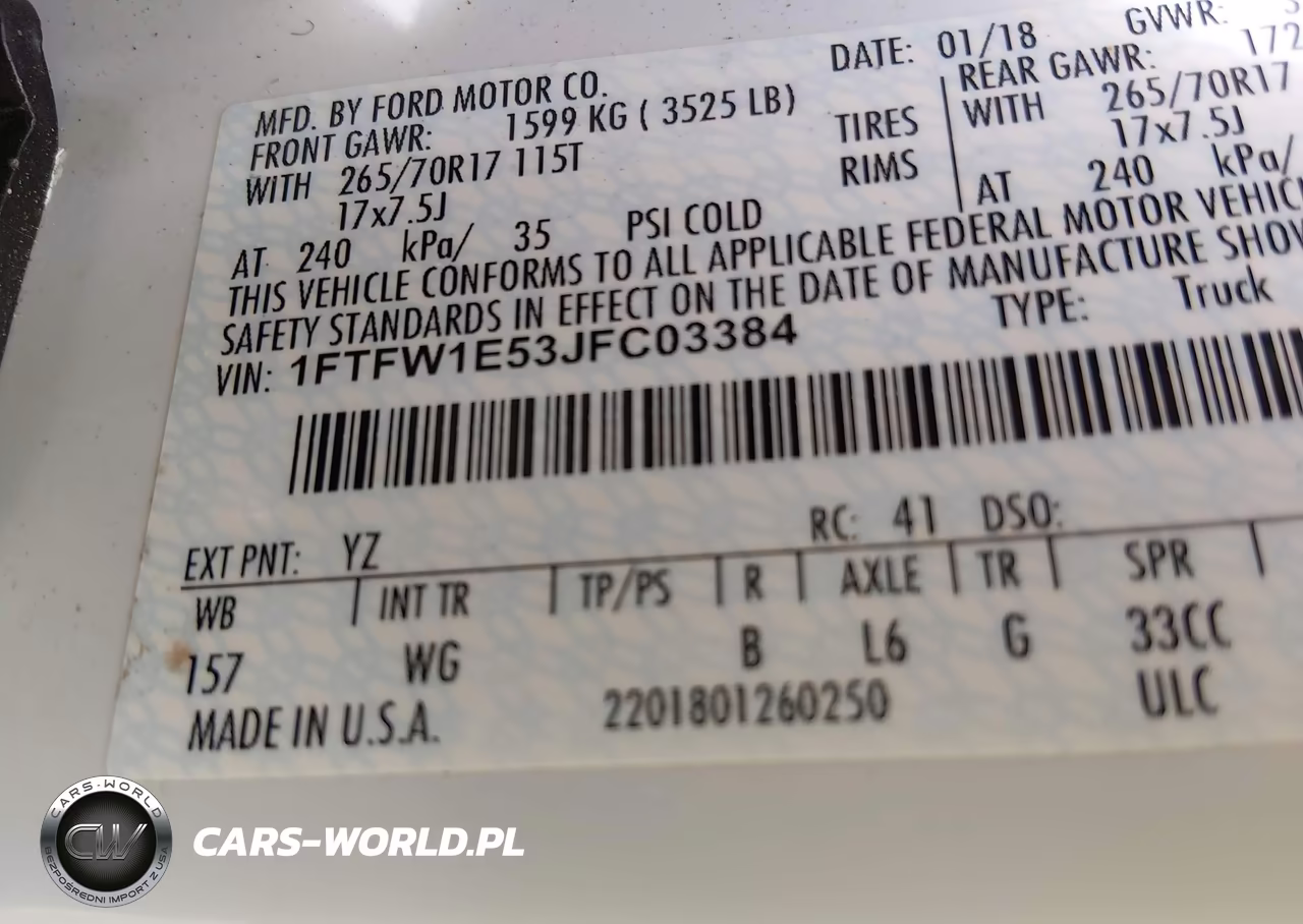 2018 Ford F150 Supercrew VIN:1FTFW1E53JFC03384 - 9