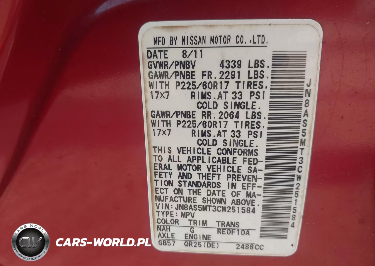 2012 Nissan Rogue Sv VIN:JN8AS5MT3CW251584 - 9
