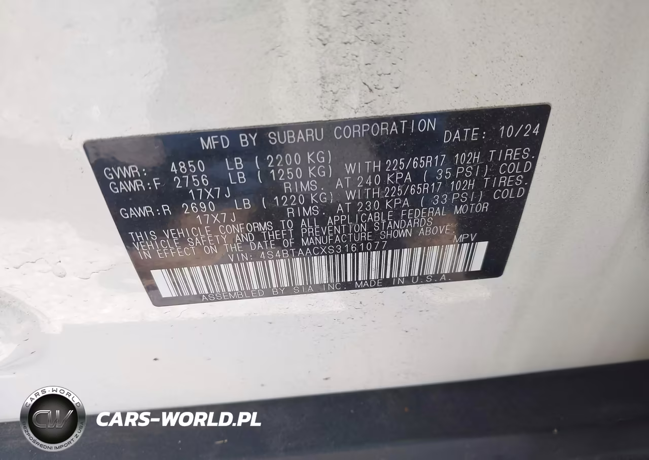 2025 Subaru Outback VIN:4S4BTAACXS3161077 - 9