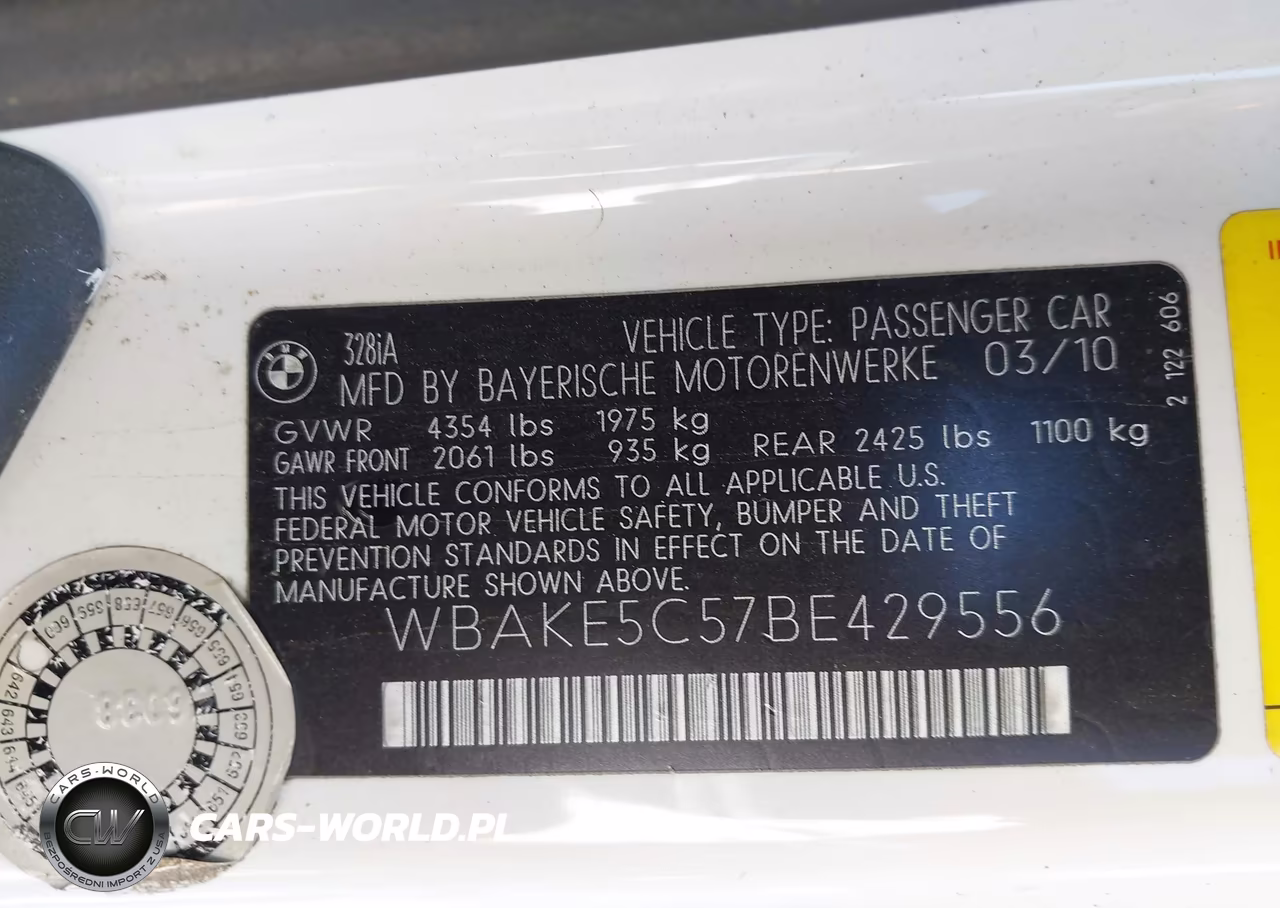 2011 BMW 328I VIN:WBAKE5C57BE429556 - 9