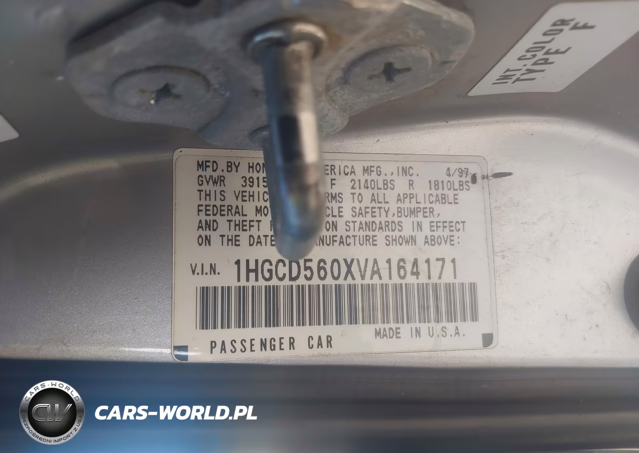 1997 Honda Accord Se VIN:1HGCD560XVA164171 - 9