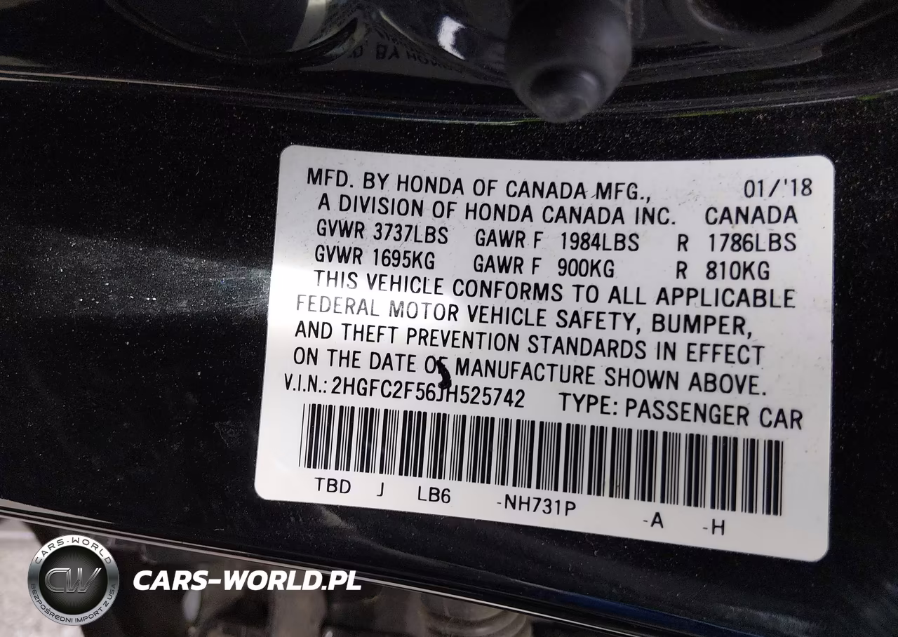 2018 Honda Civic Lx VIN:2HGFC2F56JH525742 - 9
