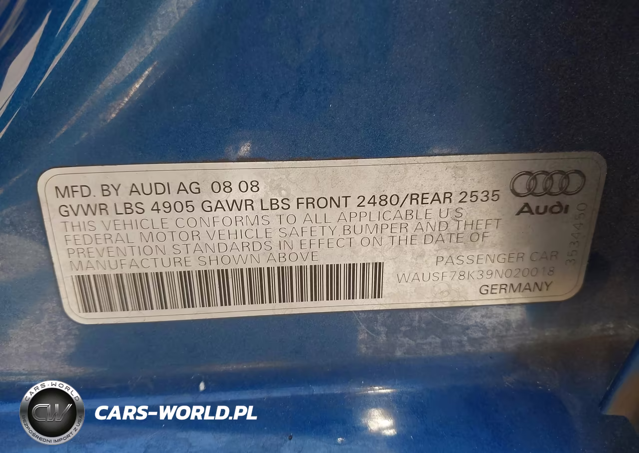2009 Audi A4 2.0T Premium VIN:WAUSF78K39N020018 - 9