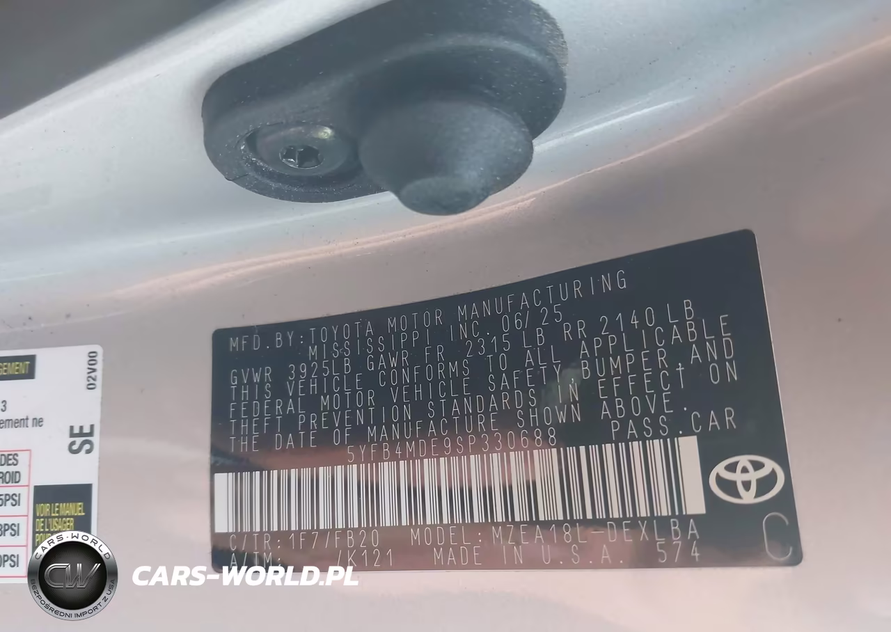 2025 Toyota Corolla Le VIN:5YFB4MDE9SP330688 - 9