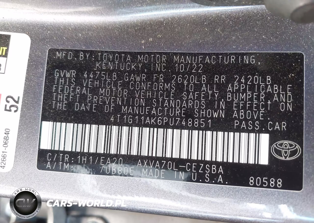 2023 Toyota Camry Se VIN:4T1G11AK6PU748851 - 9