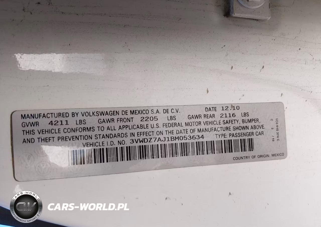 2011 Volkswagen Jetta 2.5L Se VIN:3VWDZ7AJ1BM053634 - 9