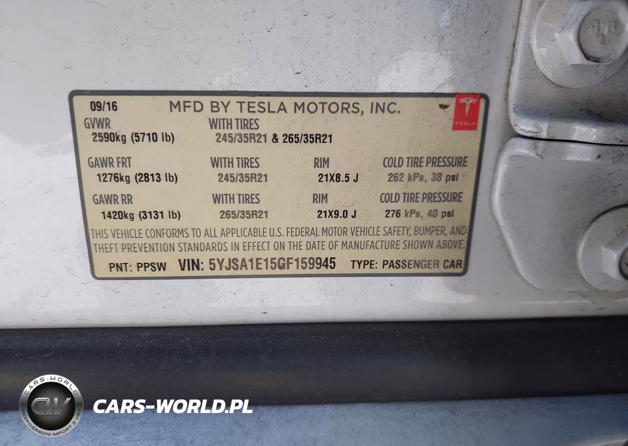 2016 Tesla Model S 60-70-75-85 VIN:5YJSA1E15GF159945 - 9