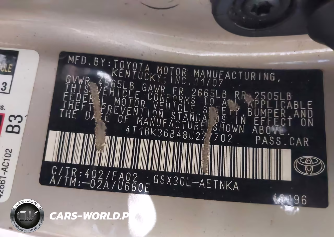 2008 Toyota Avalon Xl VIN:4T1BK36B48U277702 - 9