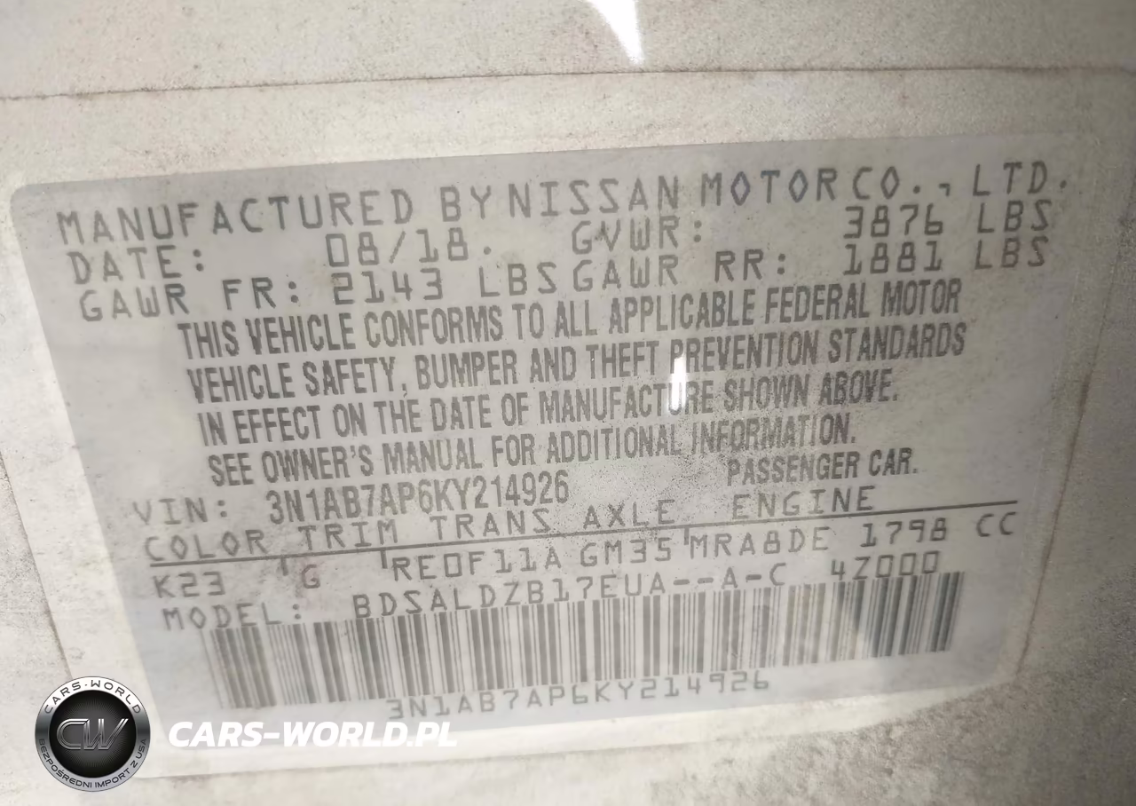 2019 Nissan Sentra Sv VIN:3N1AB7AP6KY214926 - 9