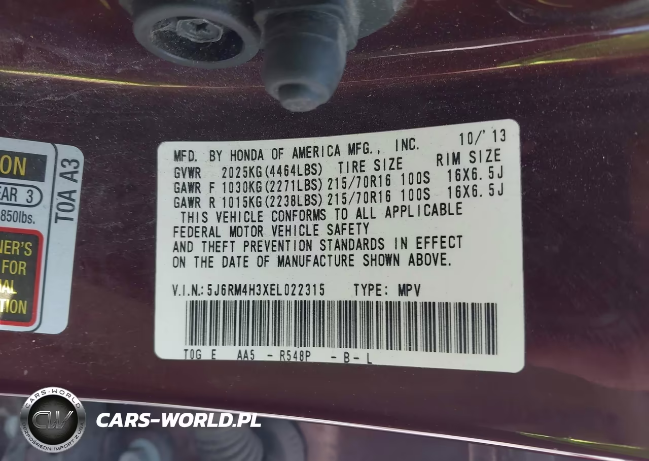 2014 Honda Cr-V Lx VIN:5J6RM4H3XEL022315 - 9
