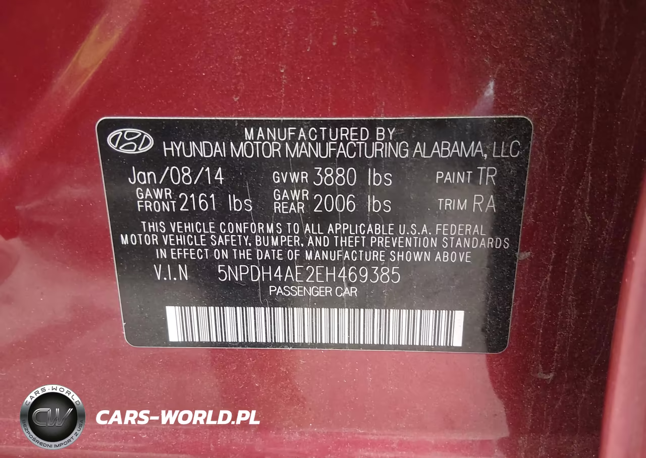 2014 Hyundai Elantra Se VIN:5NPDH4AE2EH469385 - 9