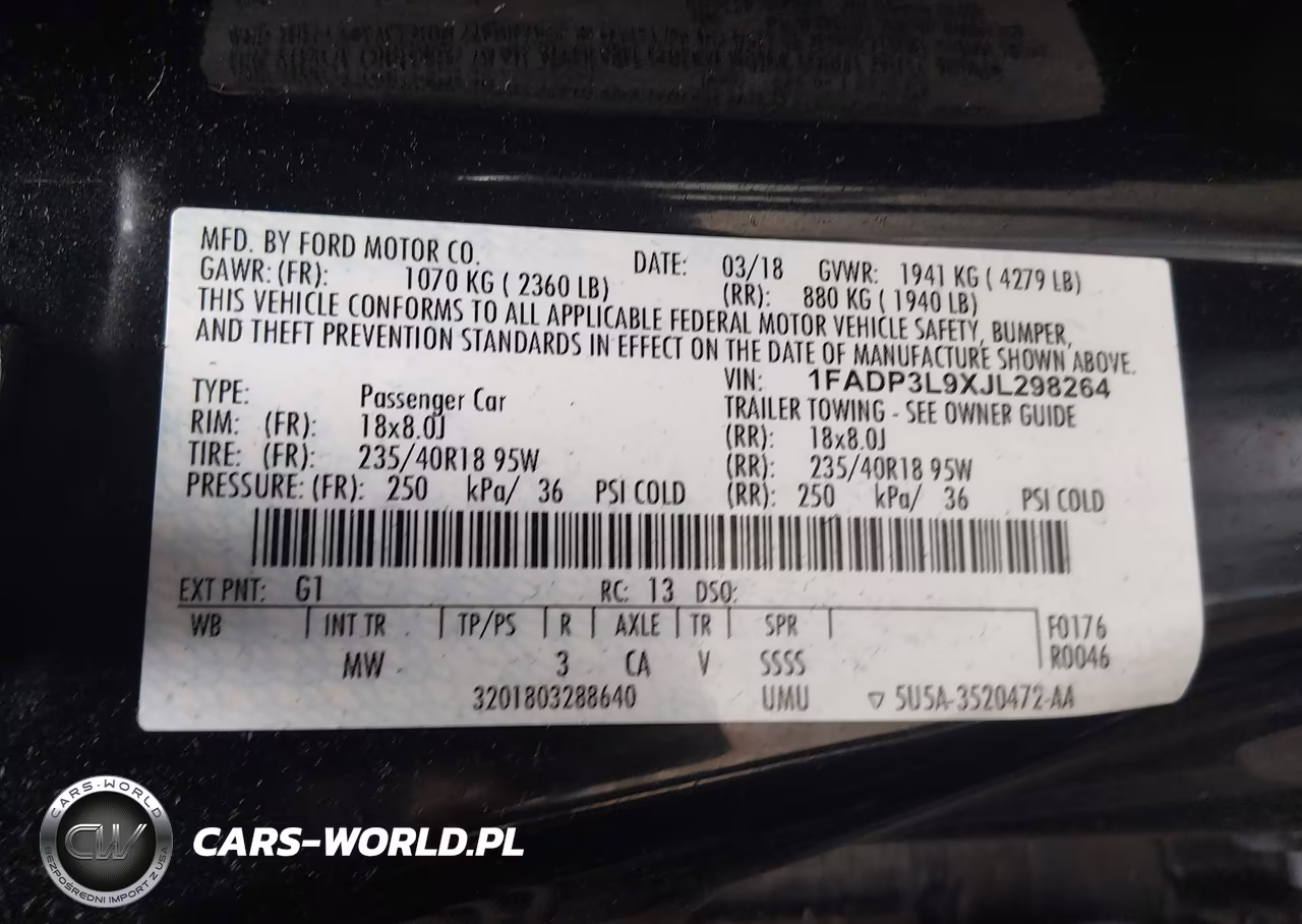 2018 Ford Focus St VIN:1FADP3L9XJL298264 - 9
