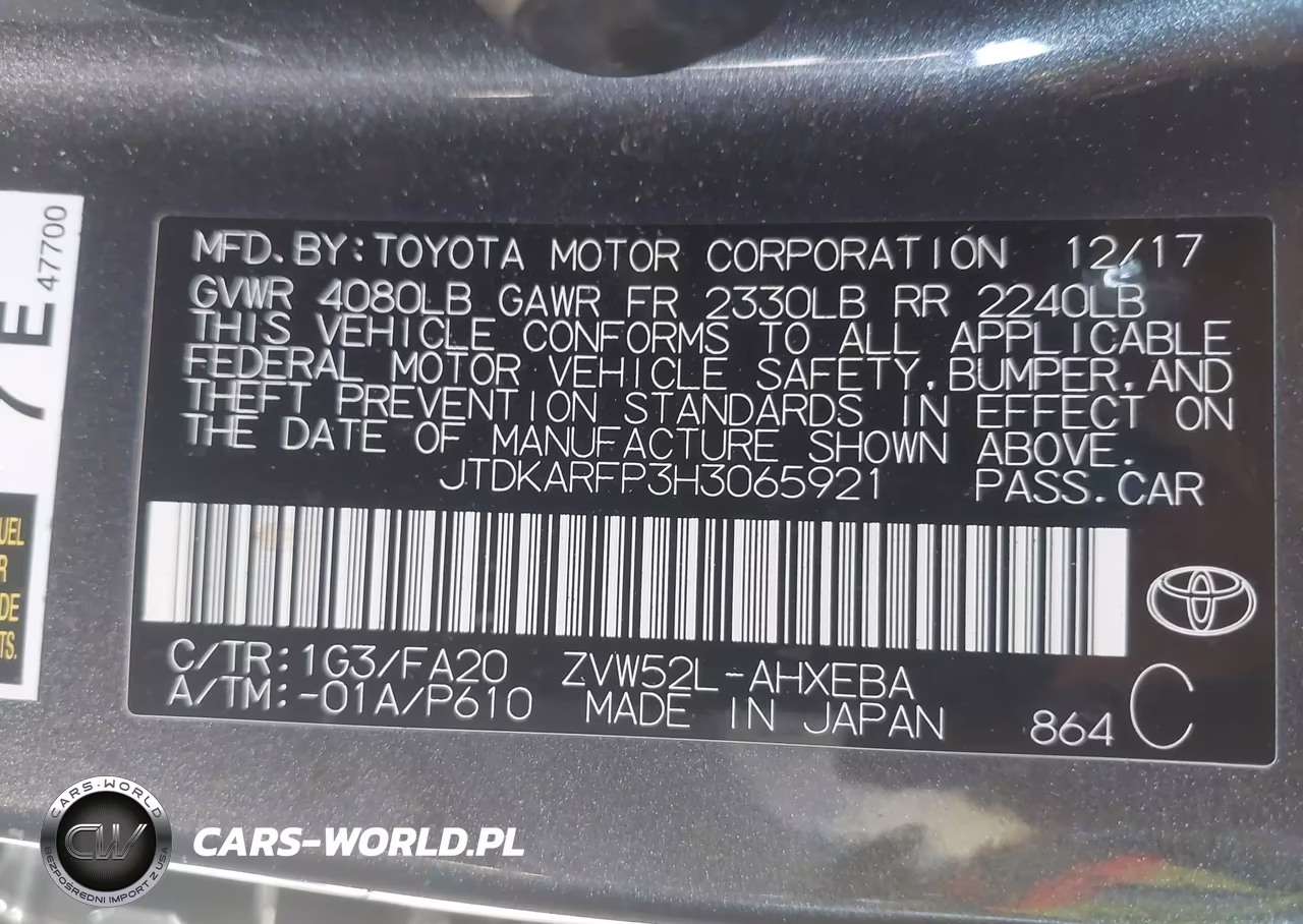 2017 Toyota Prius Prime Plus VIN:JTDKARFP3H3065921 - 9