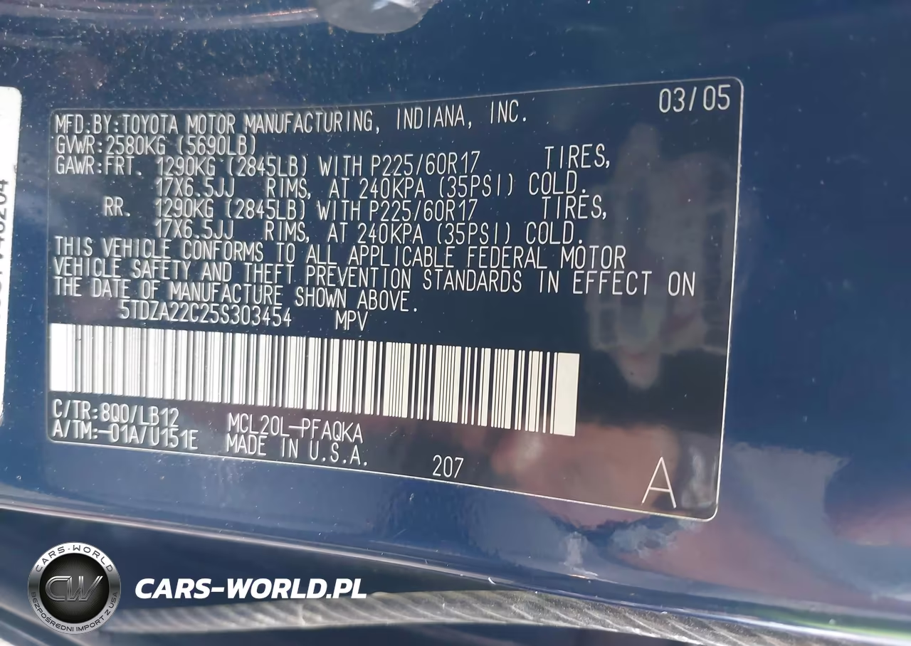 2005 Toyota Sienna Xle VIN:5TDZA22C25S303454 - 9