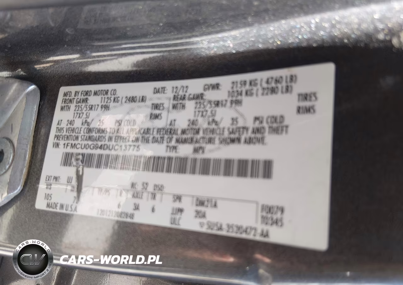 2013 Ford Escape Se VIN:1FMCU0G94DUC13775 - 9