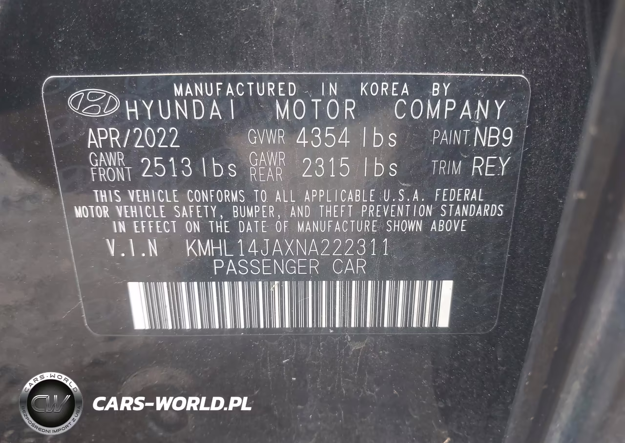 2022 Hyundai Sonata Sel VIN:KMHL14JAXNA222311 - 9
