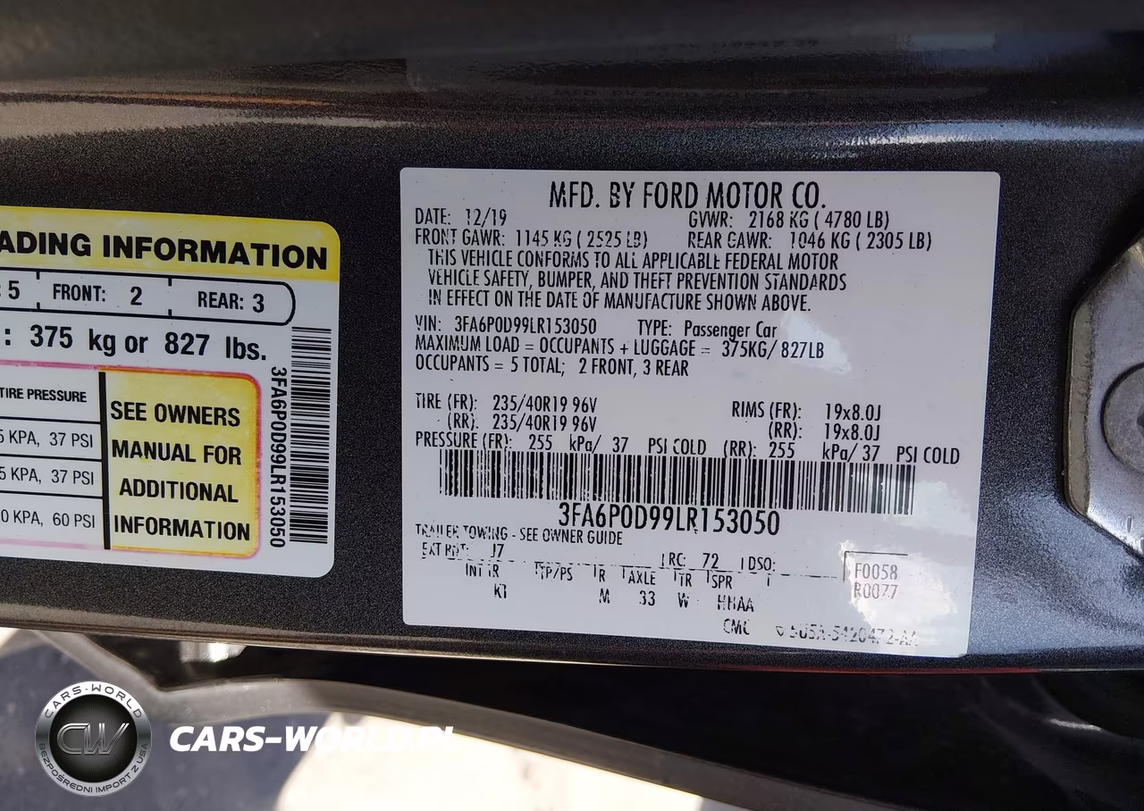 2020 Ford Fusion Titanium VIN:3FA6P0D99LR153050 - 9
