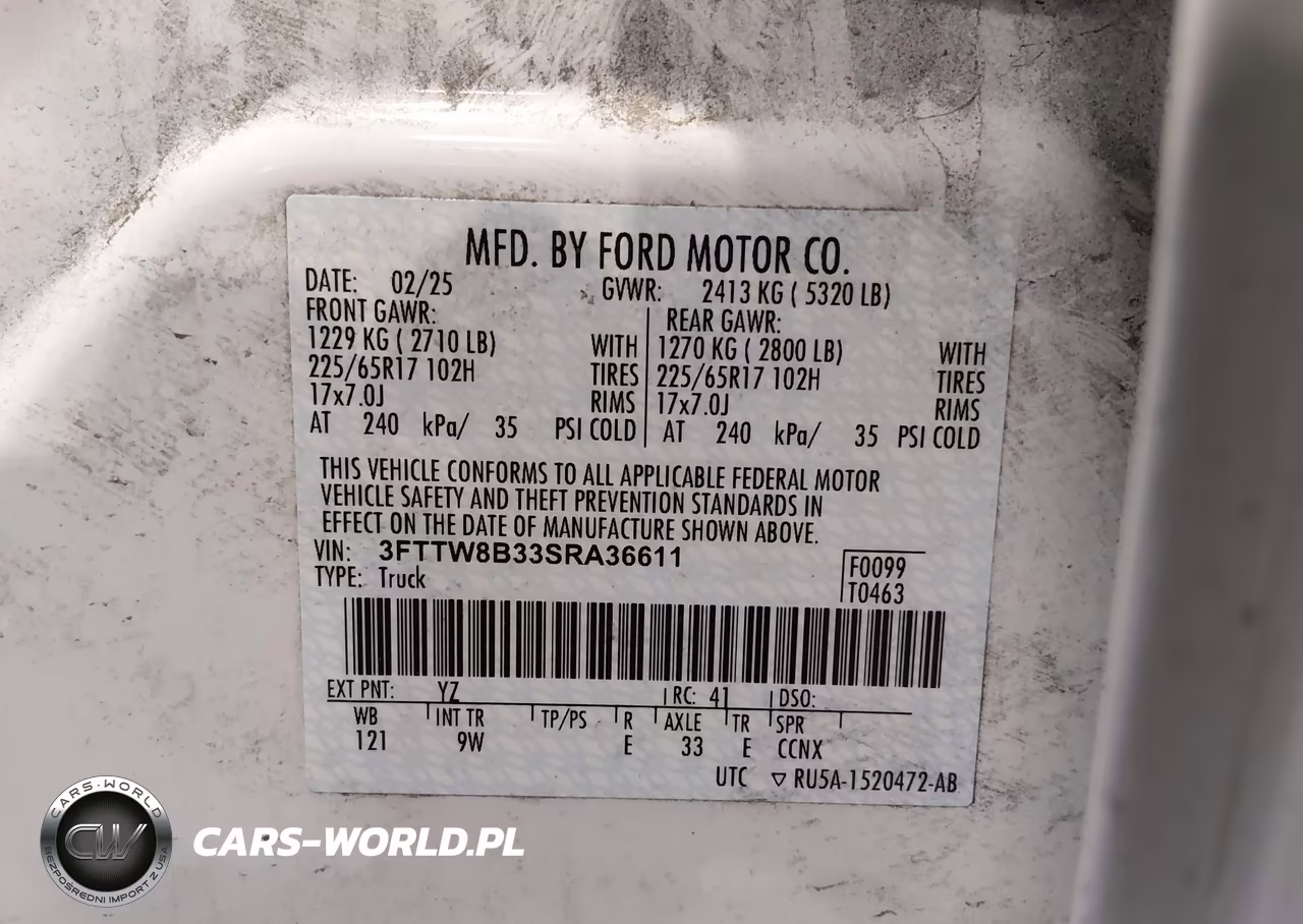 2025 Ford Maverick Xl VIN:3FTTW8B33SRA36611 - 9