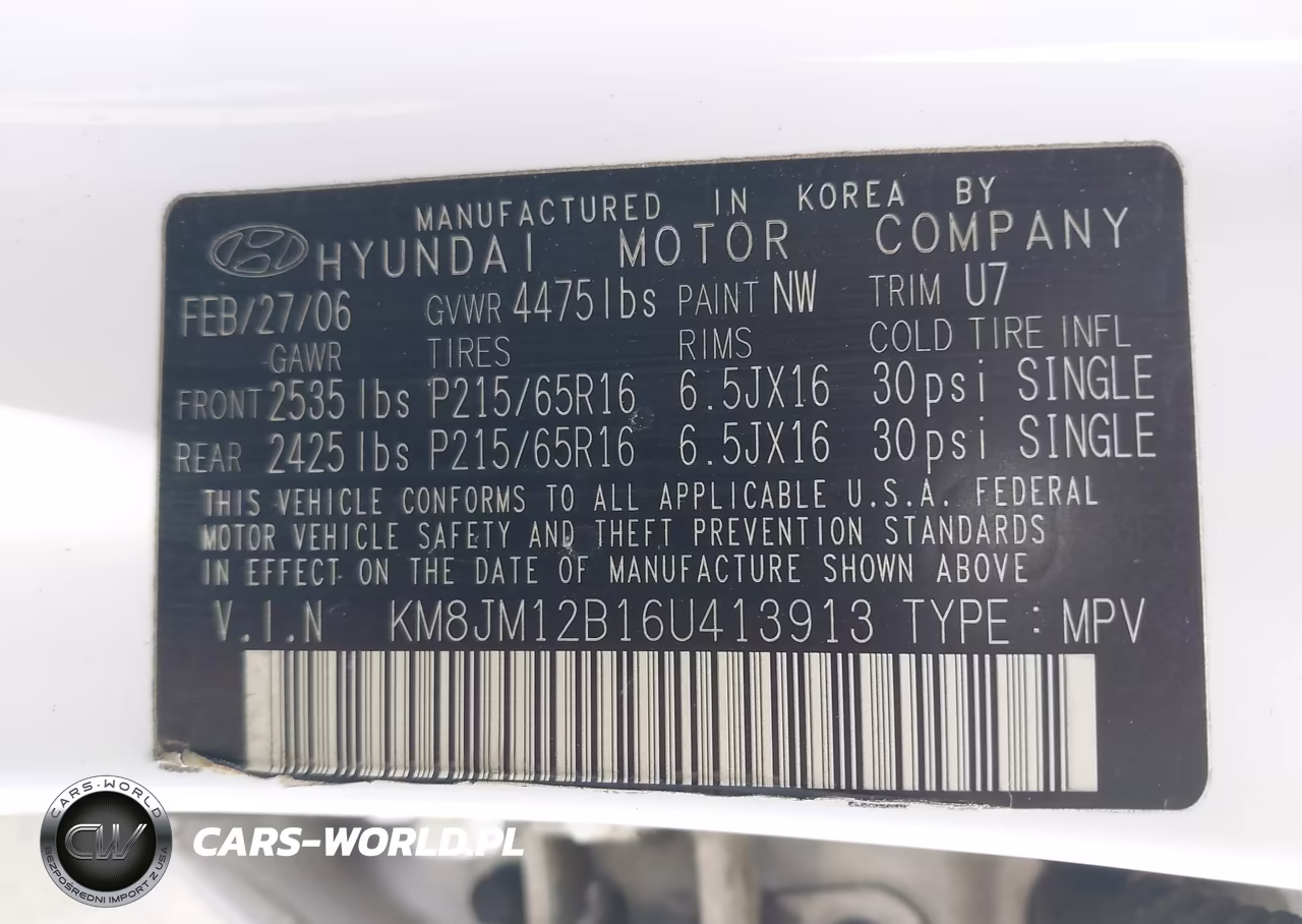 2006 Hyundai Tucson Gl VIN:KM8JM12B16U413913 - 9
