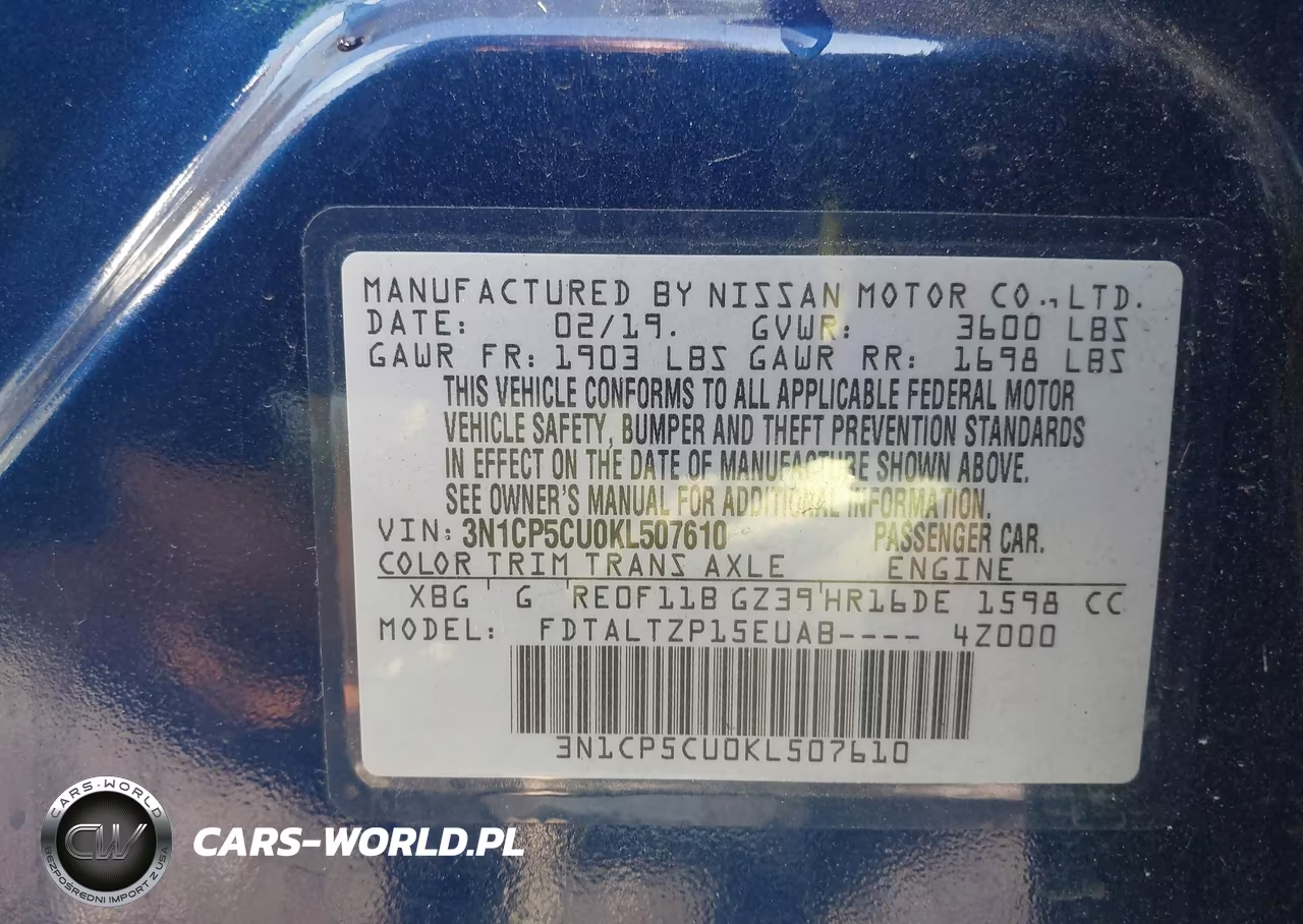 2019 Nissan Kicks Sr VIN:3N1CP5CU0KL507610 - 9